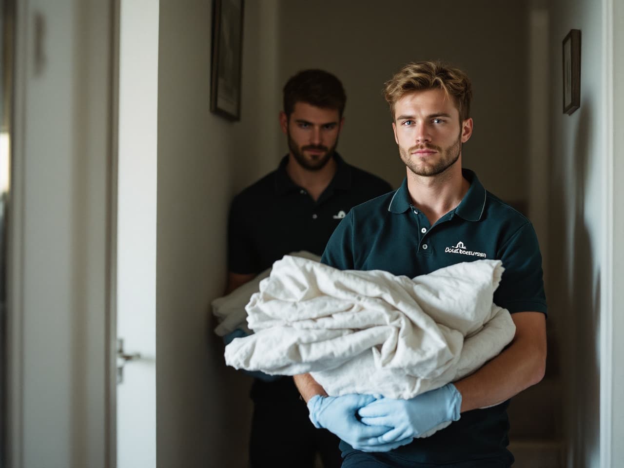 Socialsanering och misärsanering i Falun – personal från Dödsboresursen i märkt arbetskläder