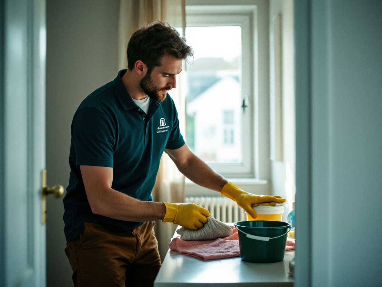 Socialsanering och misärsanering i Jönköping – personal från Dödsboresursen i märkt arbetskläder